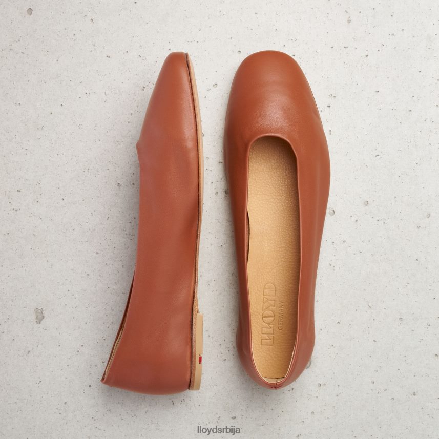 кожна балерина Жене D0806T1256 ципеле браон LLOYD