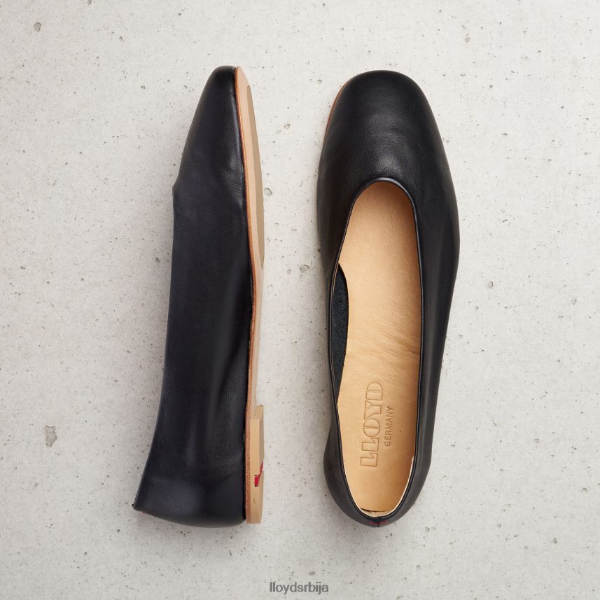 балерина од глатке коже Жене D0806T1257 ципеле црн LLOYD