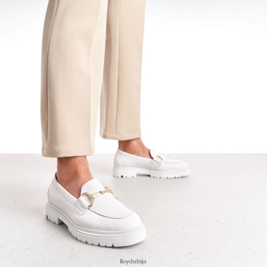 папуче од глатке коже Жене D0806T1011 ципеле бео LLOYD