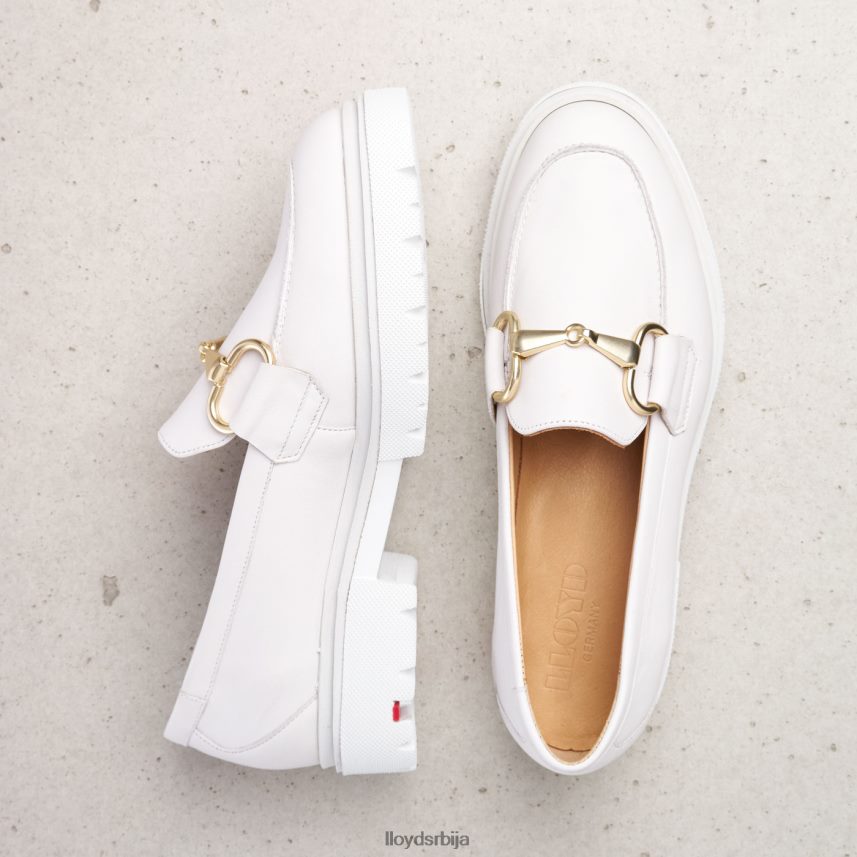 папуче од глатке коже Жене D0806T1011 ципеле бео LLOYD