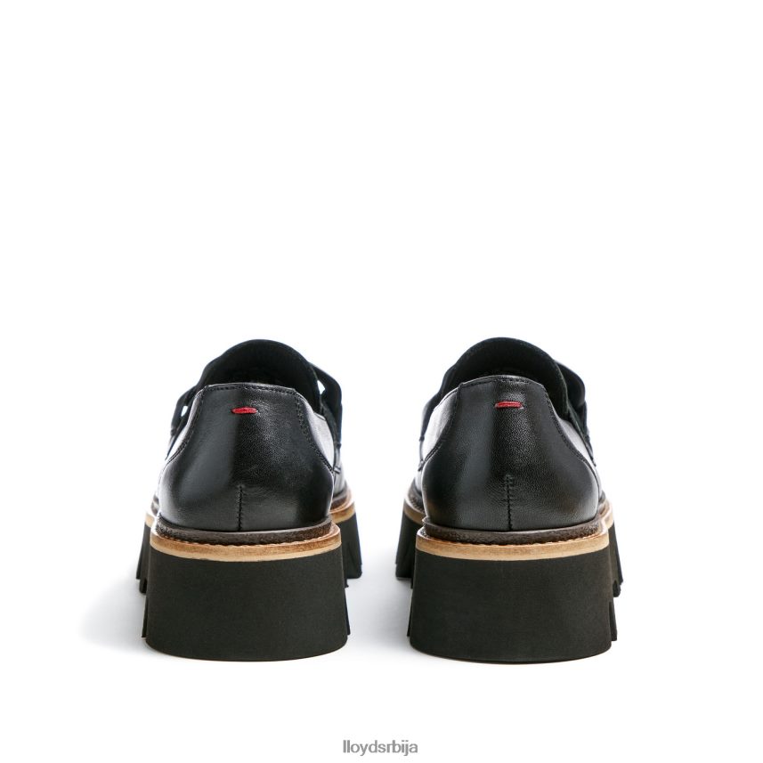 папуче од глатке коже Жене D0806T1018 ципеле црн LLOYD