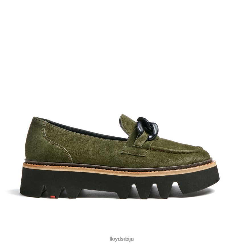 папуче од грубе коже Жене D0806T1019 ципеле зелен LLOYD