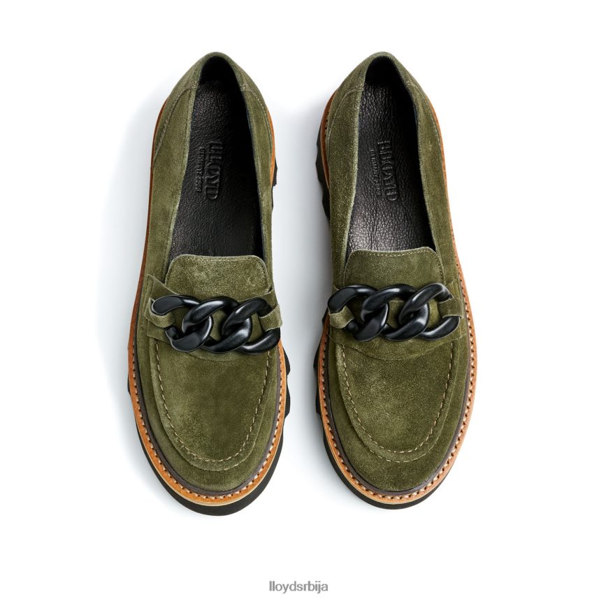 папуче од грубе коже Жене D0806T1019 ципеле зелен LLOYD