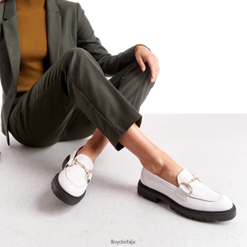 папуче од глатке коже Жене D0806T1034 ципеле бео LLOYD