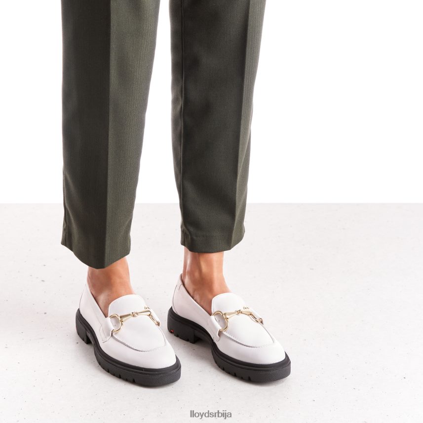 папуче од глатке коже Жене D0806T1034 ципеле бео LLOYD