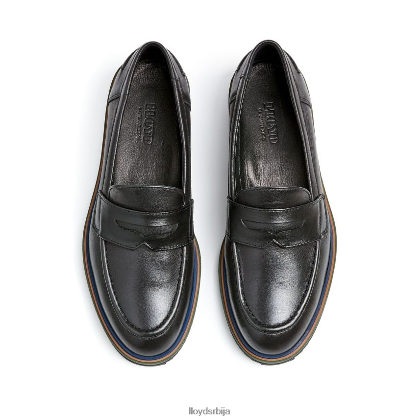 папуче од глатке коже Жене D0806T1046 ципеле црн LLOYD