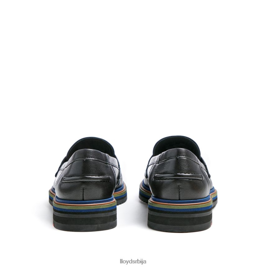 папуче од глатке коже Жене D0806T1046 ципеле црн LLOYD