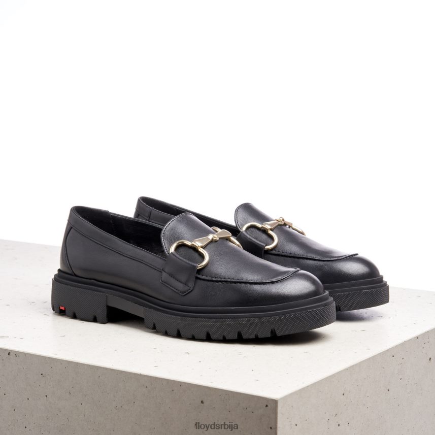 папуче од глатке коже Жене D0806T1357 ципеле црн LLOYD