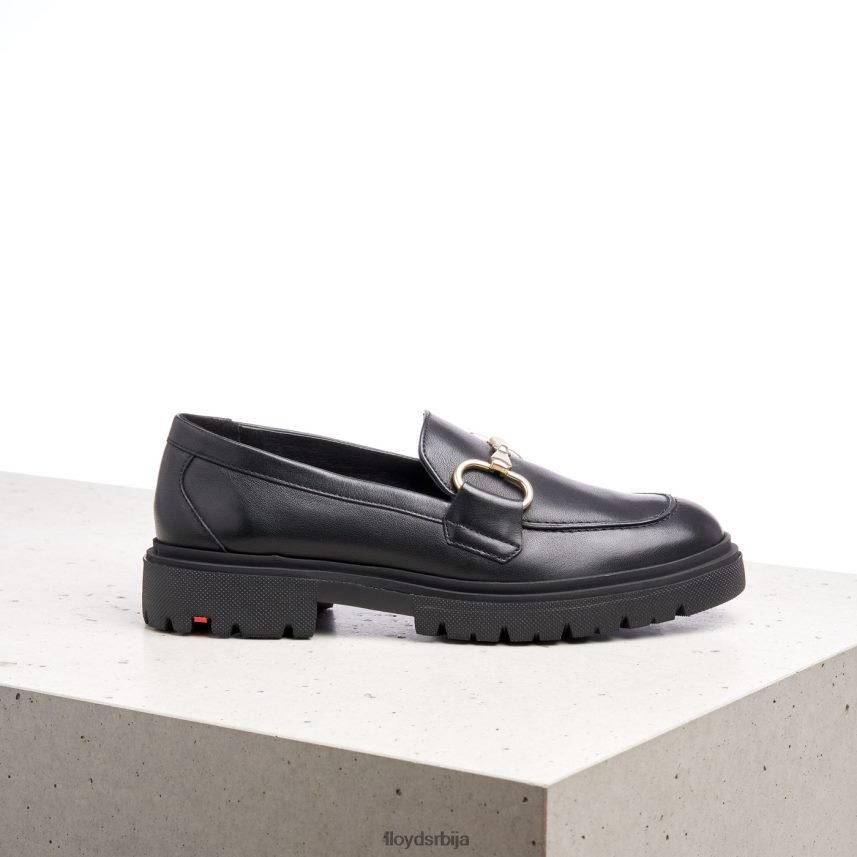 папуче од глатке коже Жене D0806T1357 ципеле црн LLOYD