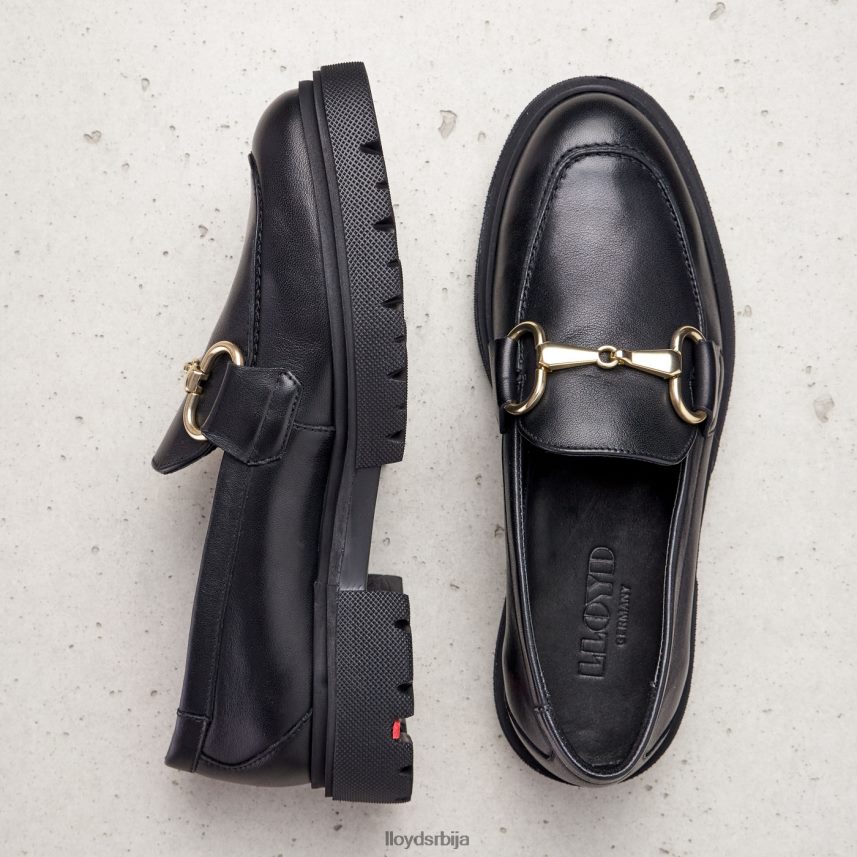 папуче од глатке коже Жене D0806T1357 ципеле црн LLOYD