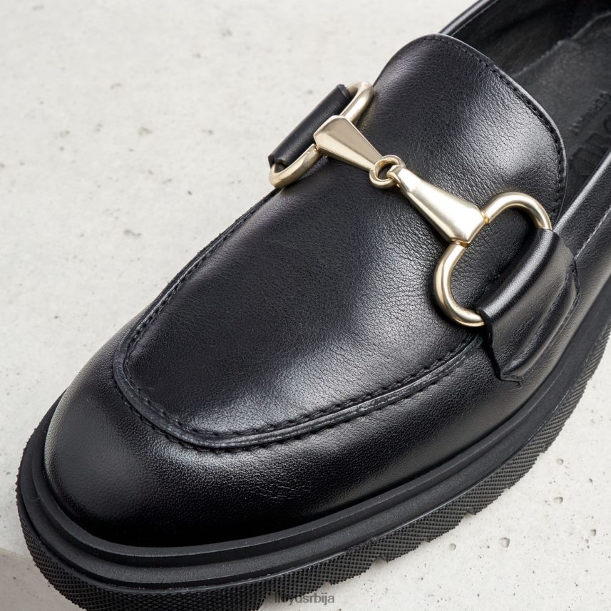 папуче од глатке коже Жене D0806T1357 ципеле црн LLOYD