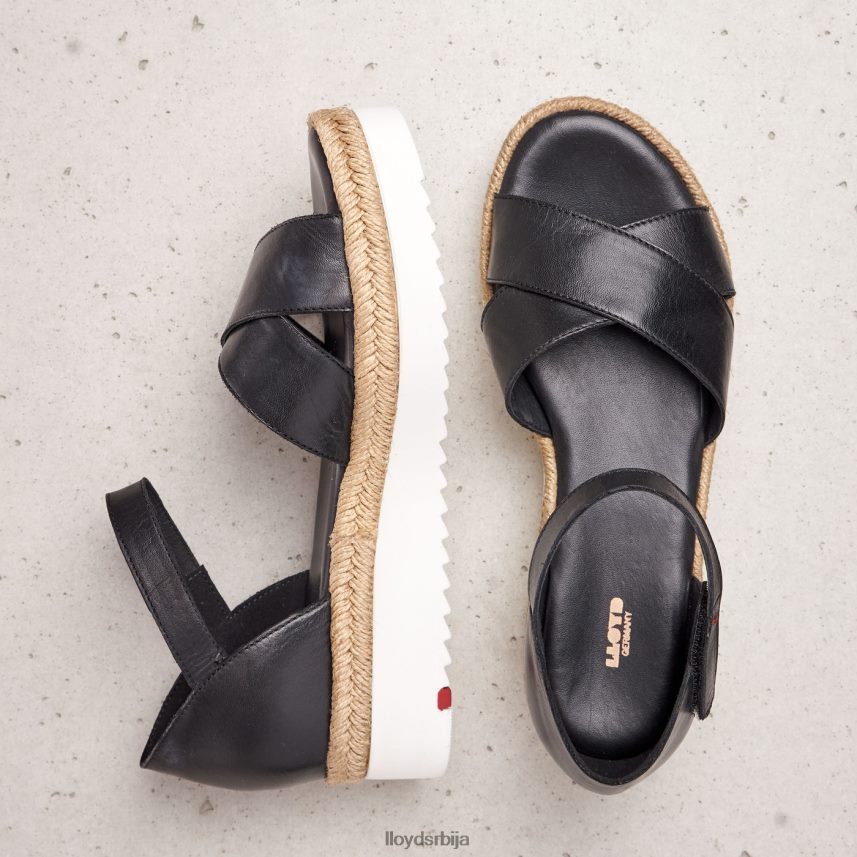 сандале на клин Жене D0806T1242 ципеле црн LLOYD