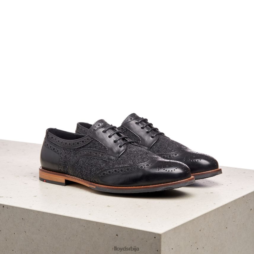 полуципеле од глатке коже од чипке Жене D0806T1076 ципеле црн LLOYD