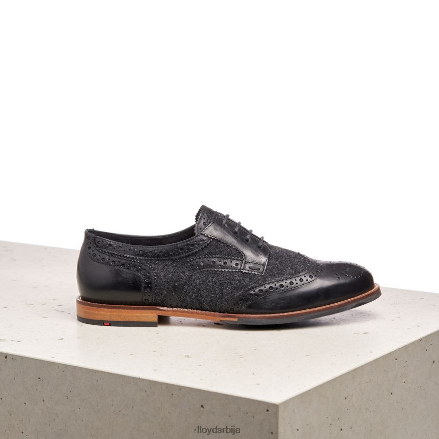 полуципеле од глатке коже од чипке Жене D0806T1076 ципеле црн LLOYD