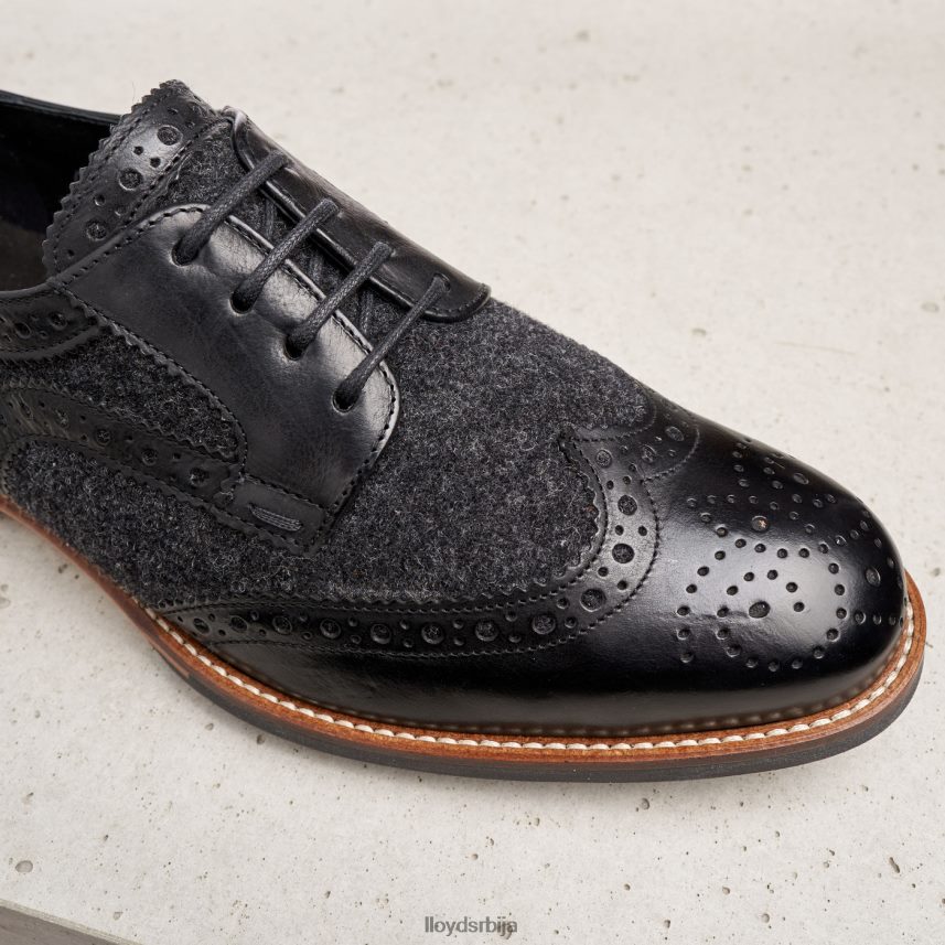 полуципеле од глатке коже од чипке Жене D0806T1076 ципеле црн LLOYD