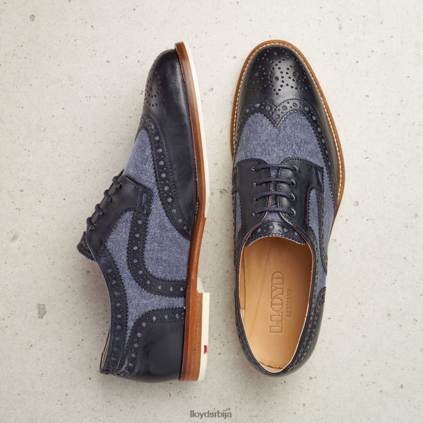 полуципеле од глатке коже са чипком Жене D0806T1086 ципеле Плави LLOYD