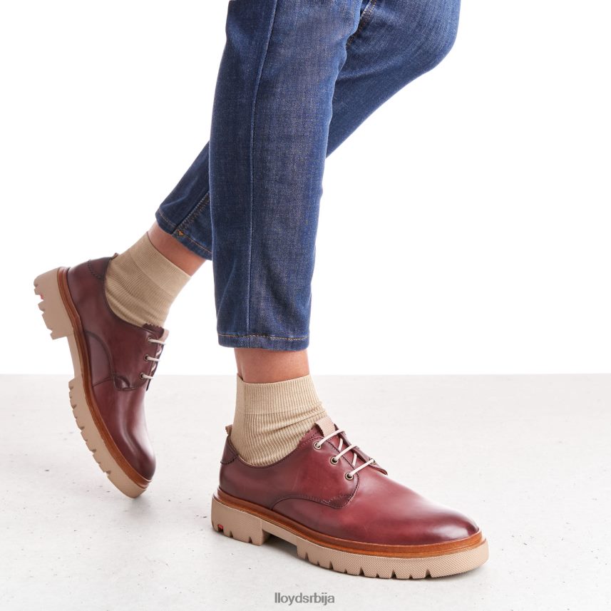 полуципеле од глатке коже од чипке Жене D0806T1181 ципеле црвена LLOYD