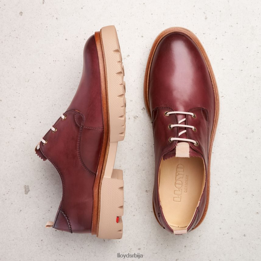 полуципеле од глатке коже од чипке Жене D0806T1181 ципеле црвена LLOYD